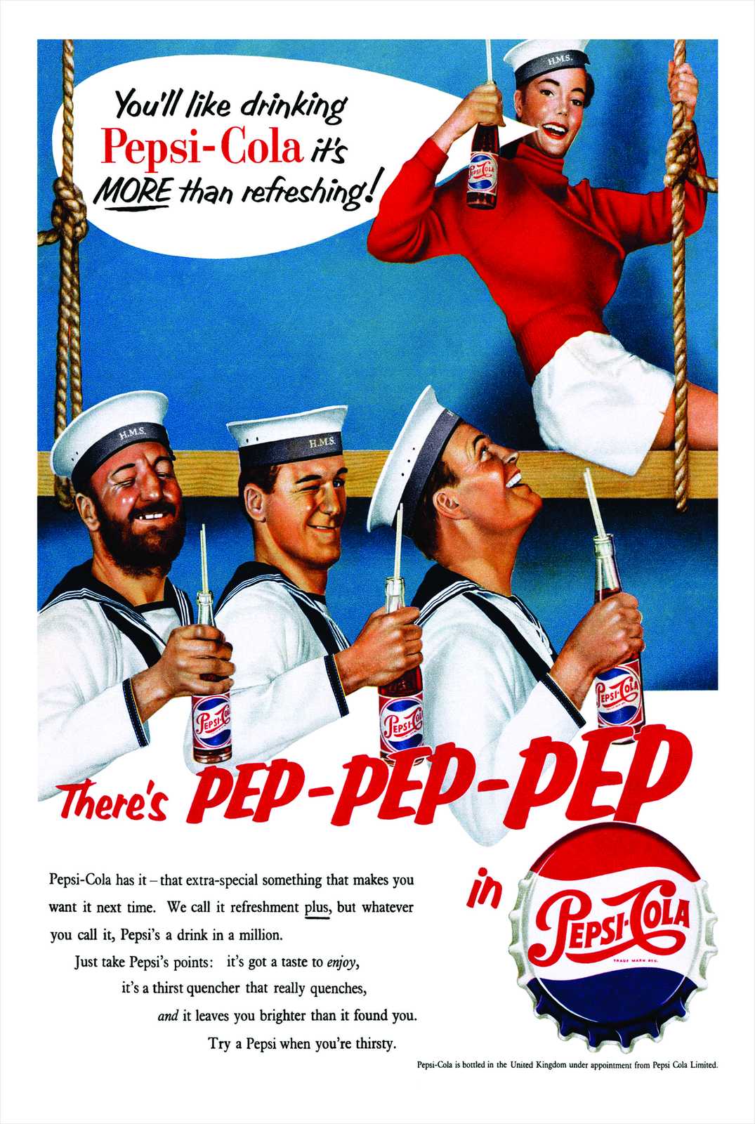 Retro Pepsi Sailors Refreshing Wall Art