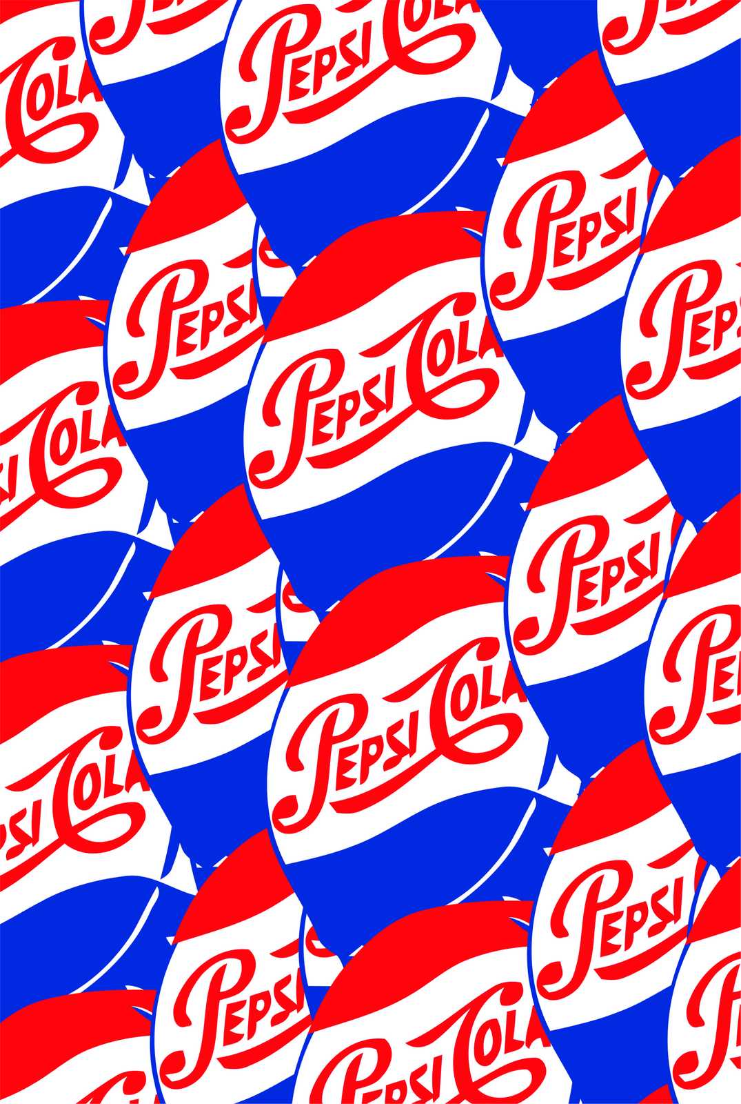 Retro Pepsi Cola Logo Pattern Wall Art