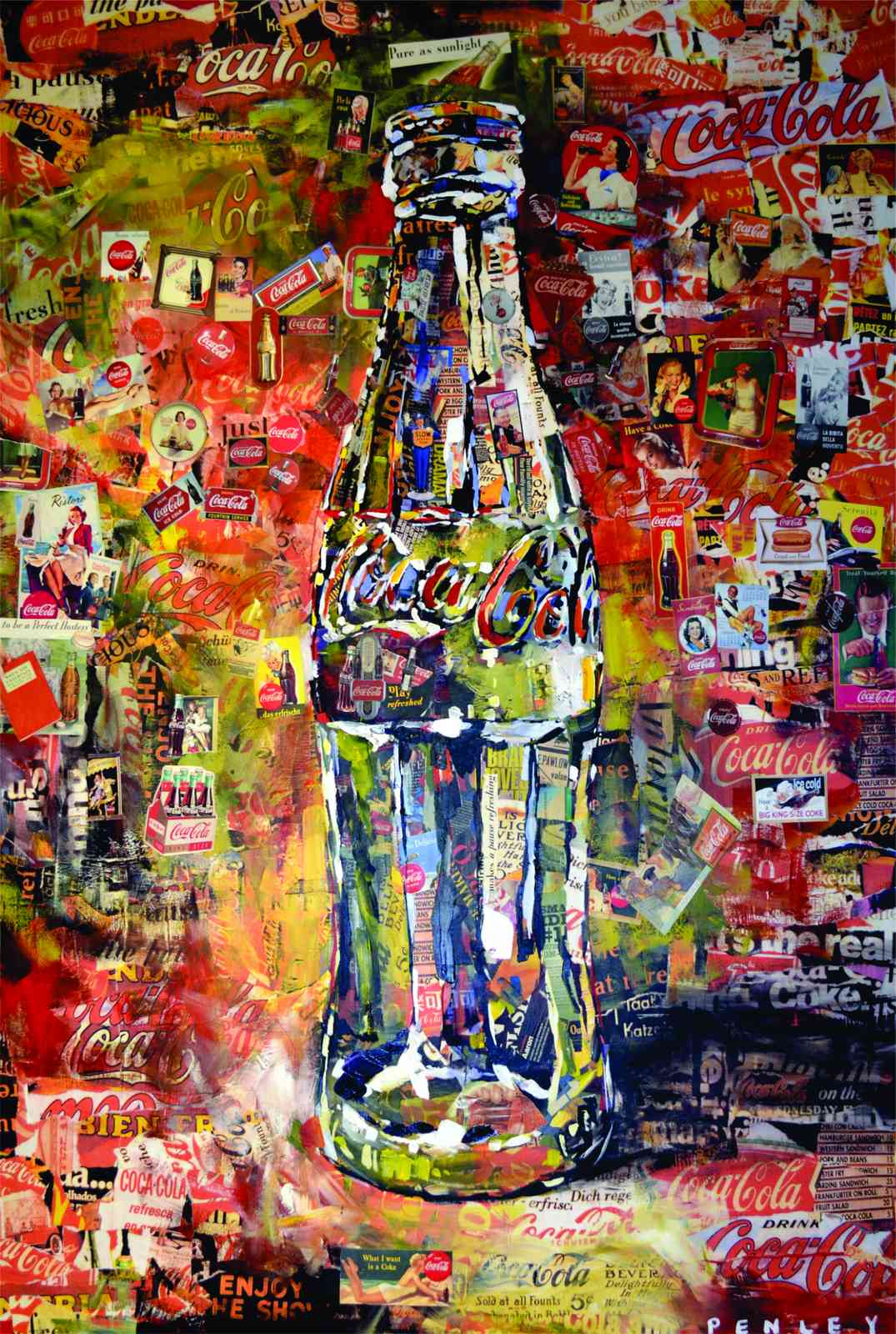 Retro Coca-Cola Bottle Collage Wall Art