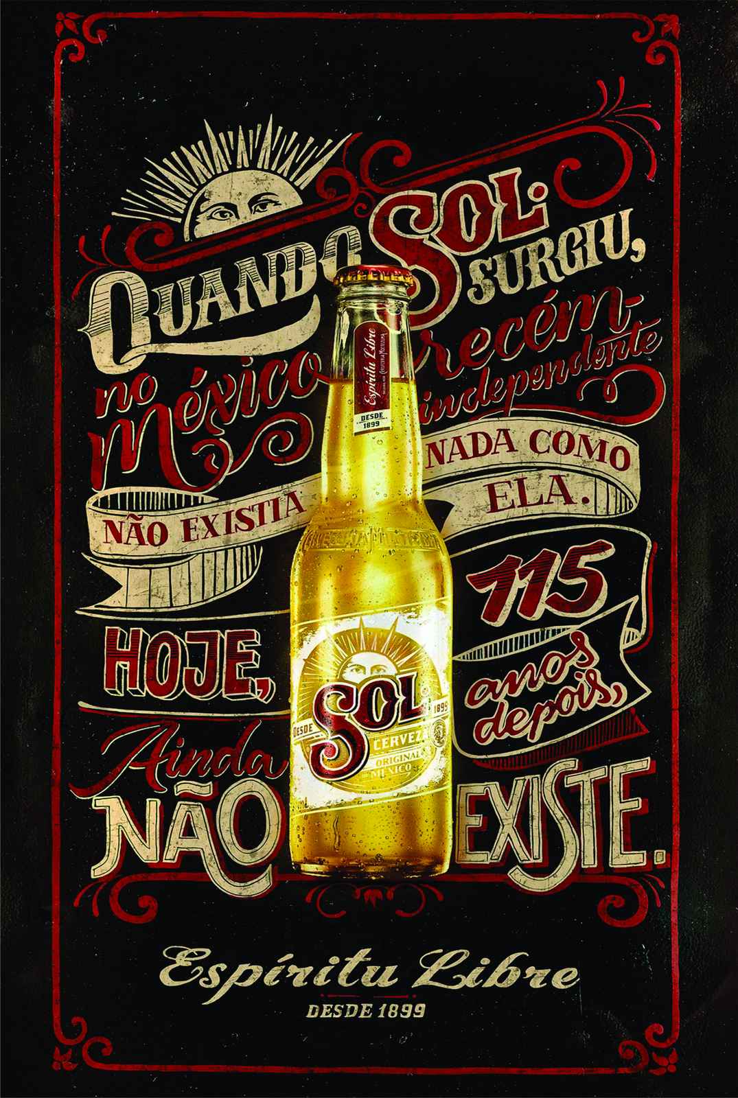 Vintage Sol Cerveza Mexican Poster Wall Art