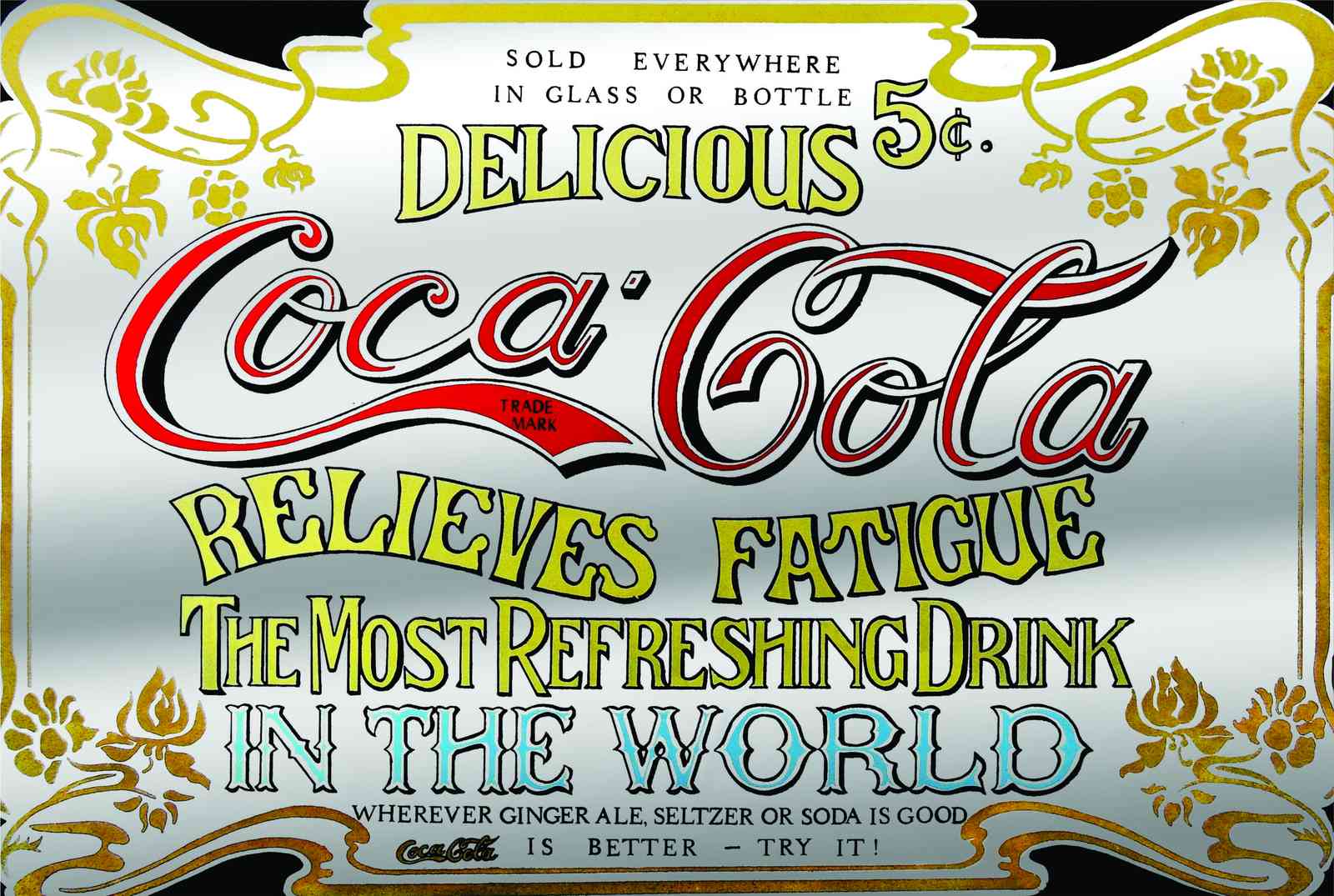 Vintage Coca-Cola "Delicious" Wall Art