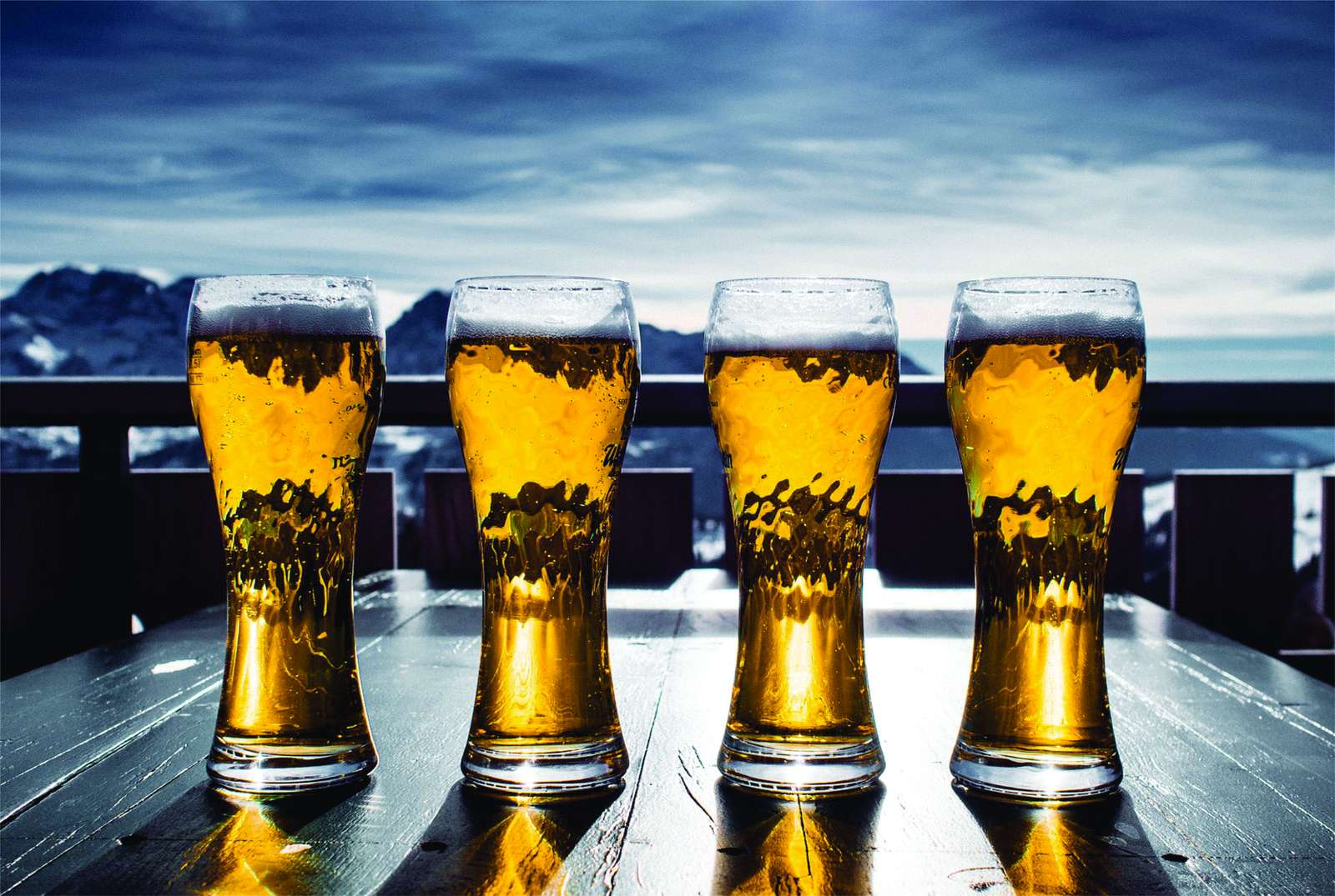 Four Frothy Beers Mountain View Wall Art
