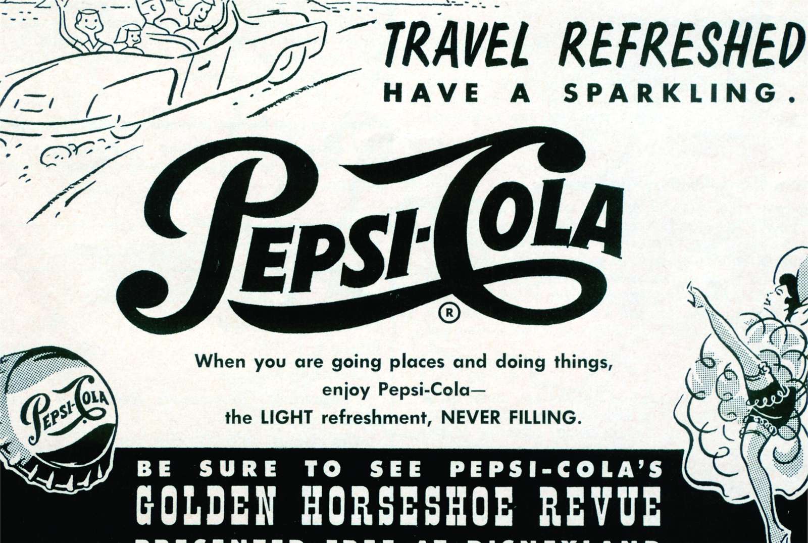 Vintage Pepsi-Cola Travel Ad Wall Art