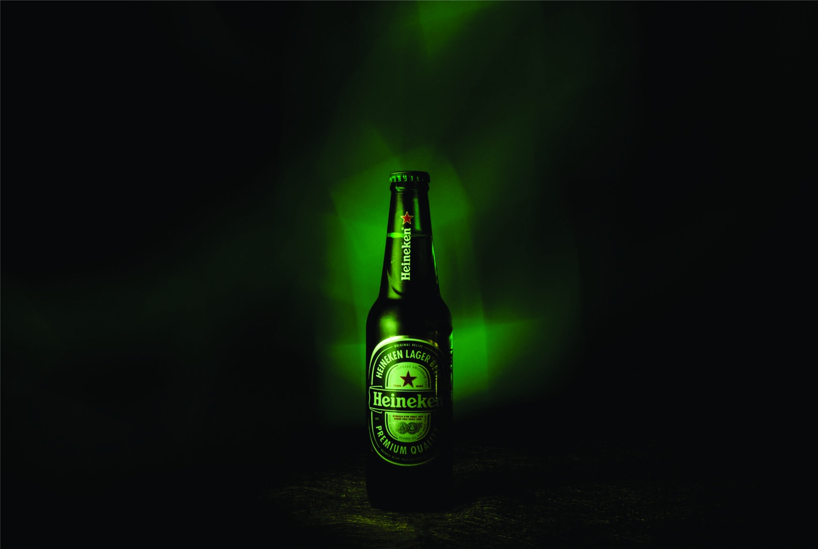 Heineken Lager Bottle Neon Glow Wall Art