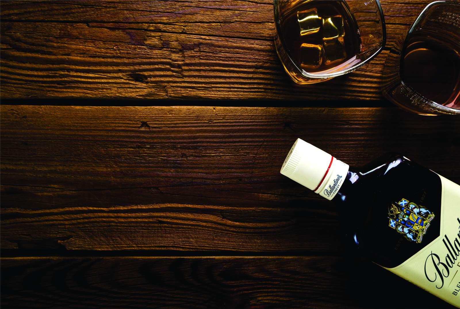 Whiskey Bar Decor: Ballantine's Bottle Wall Art