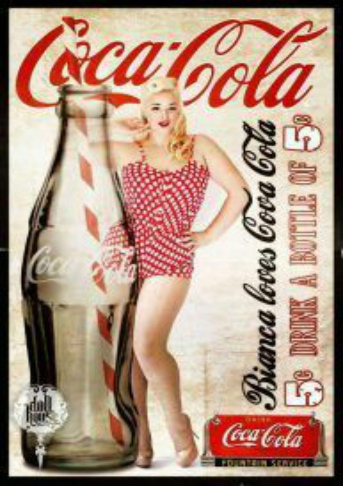 Retro Coca-Cola Pin-Up Wall Art