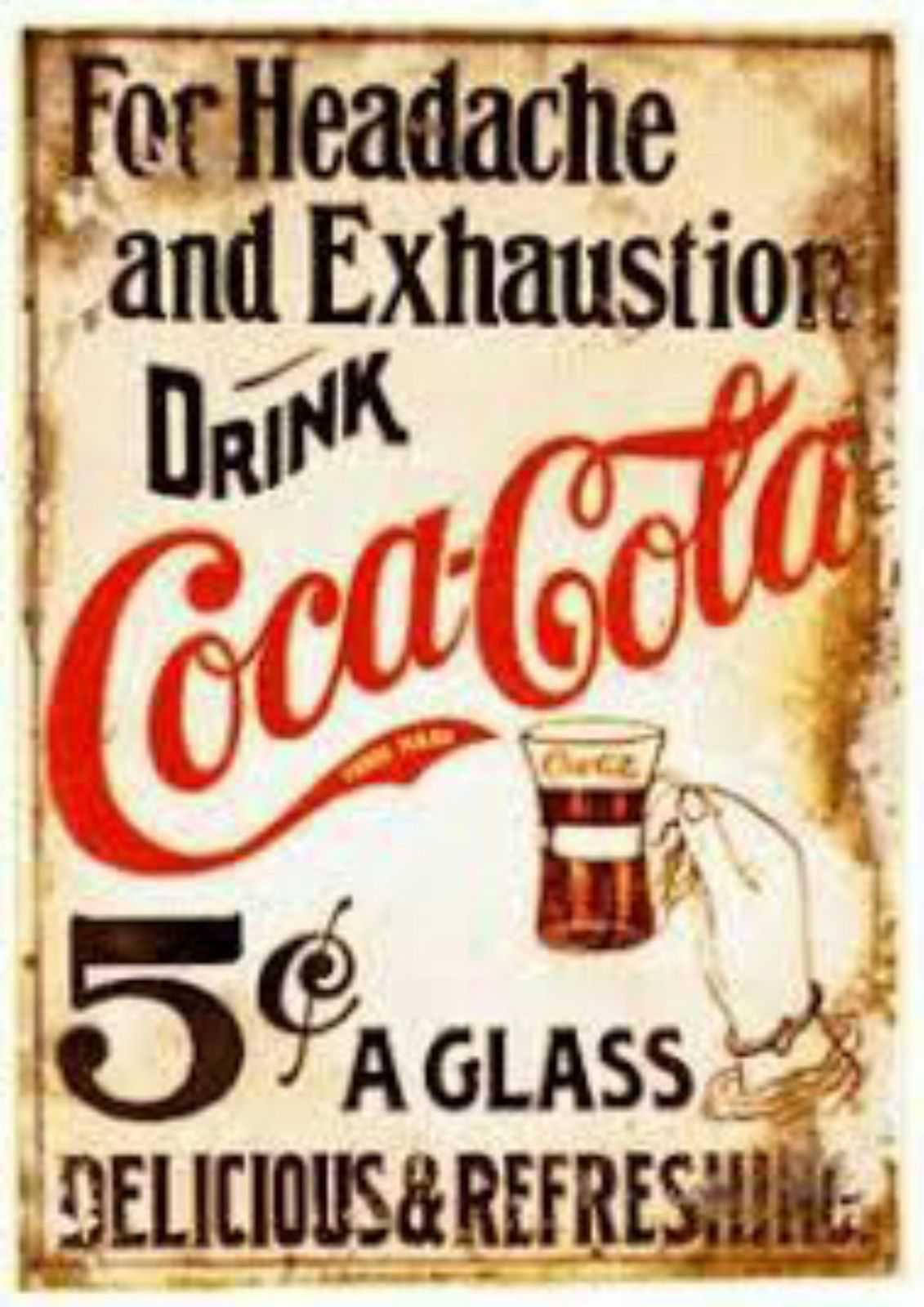 Vintage Coca-Cola 5 Cents Wall Art