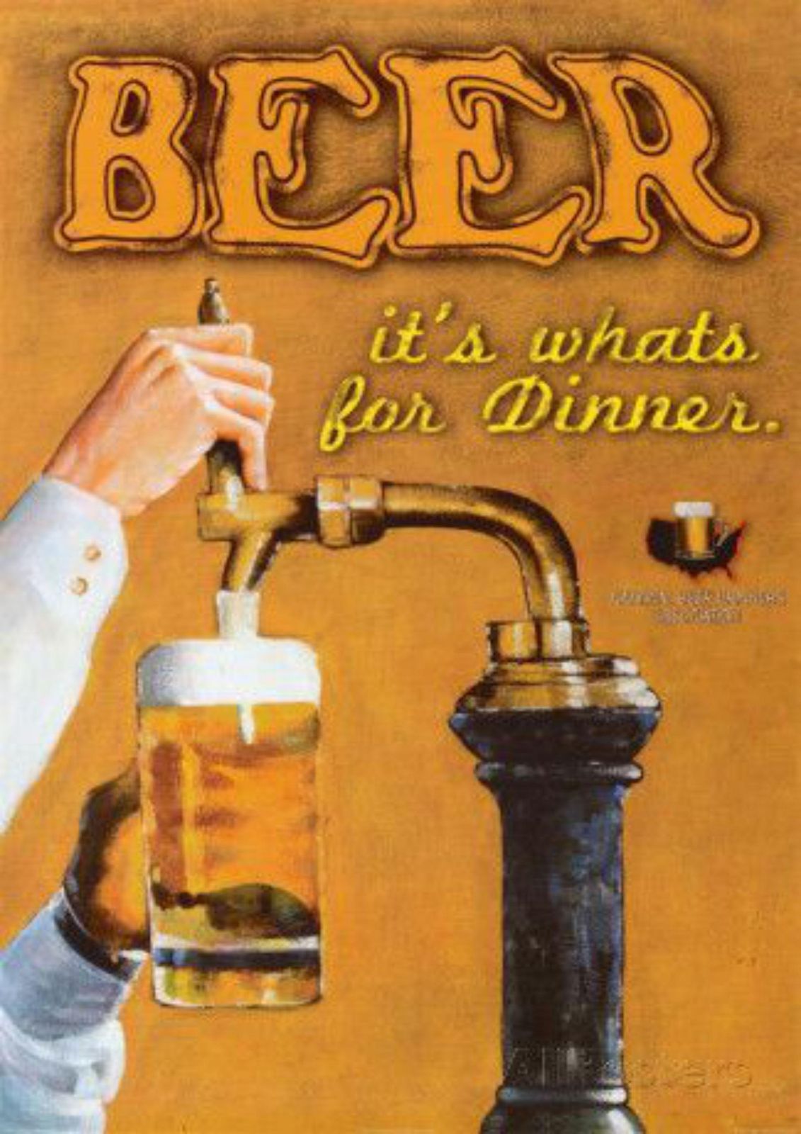 Vintage Beer Pour Wall Art