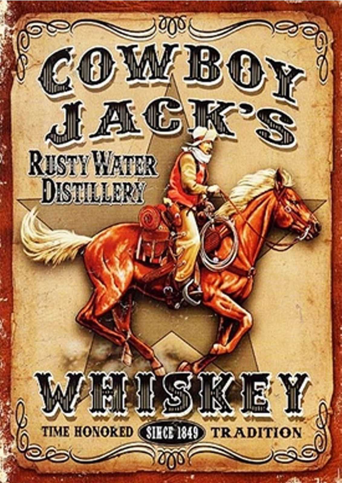 Cowboy Jack's Whiskey Vintage Wall Art
