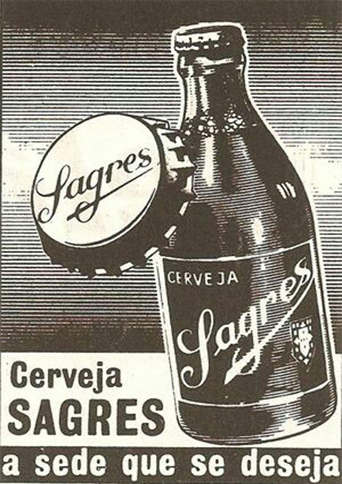 Vintage Sagres Beer Ad Retro Wall Art