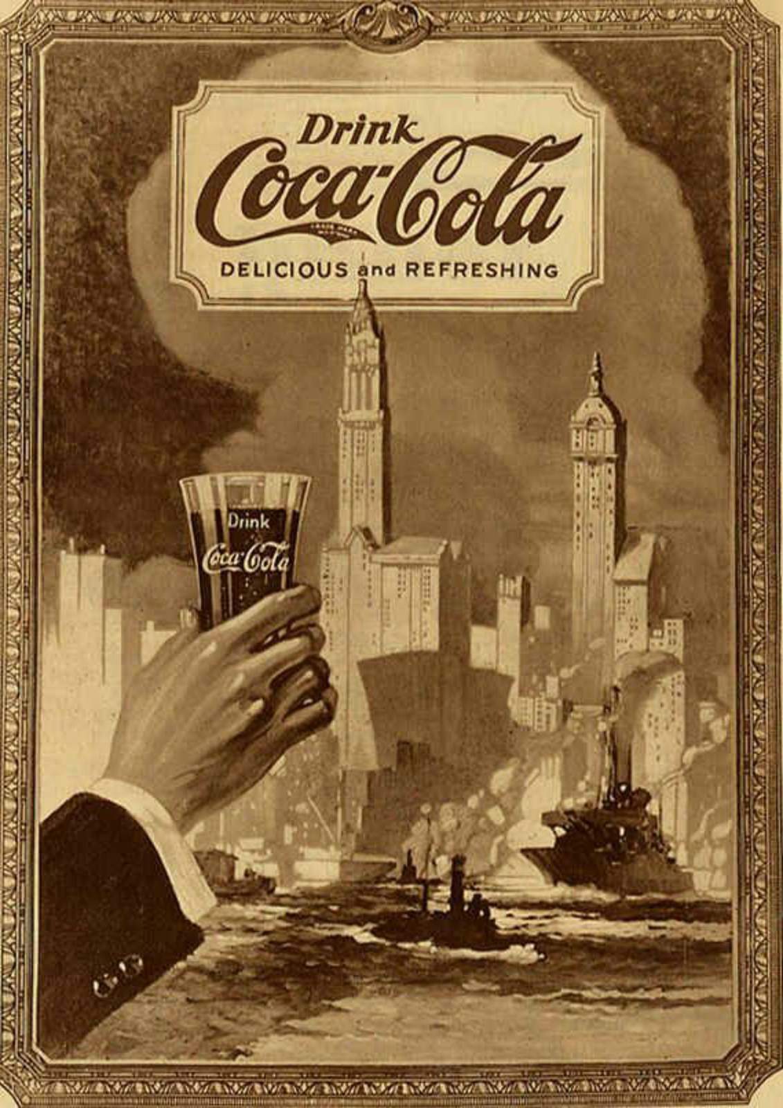 Vintage Coca-Cola Cityscape Wall Art