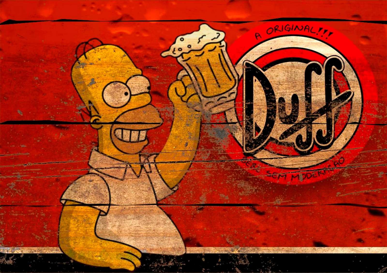 Homer Simpson Duff Beer Vintage Style Wall Art