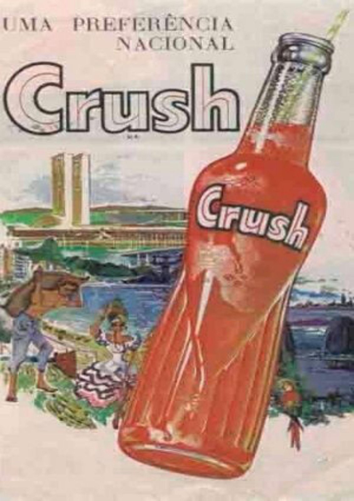 Vintage Crush Soda Bottle Retro Advertisement Wall Art