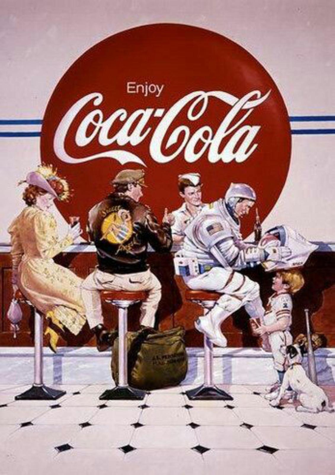 Vintage Space Age Coca-Cola Scene Wall Art