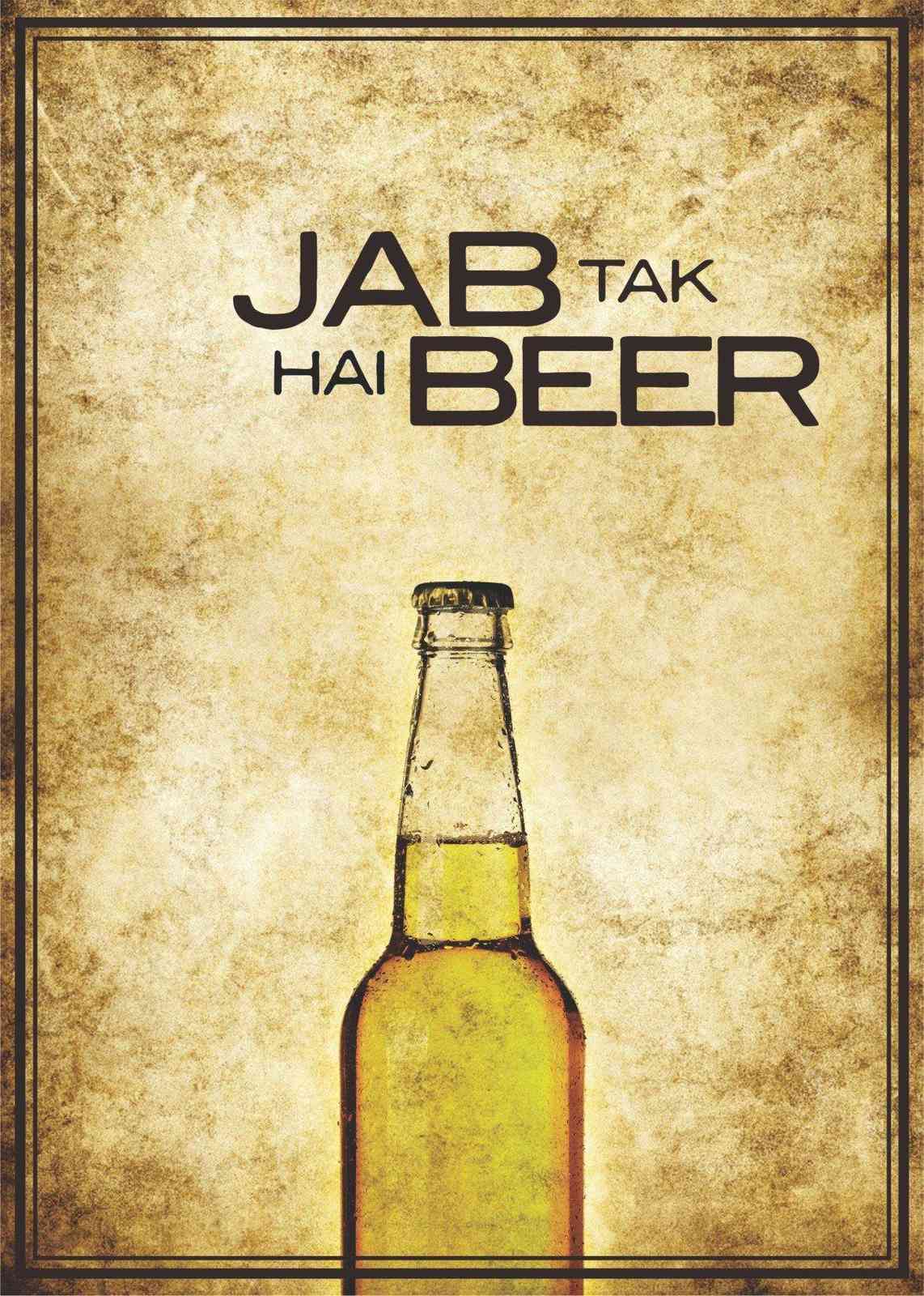 Vintage Beer Bottle "Jab Tak Hai Beer" Wall Art