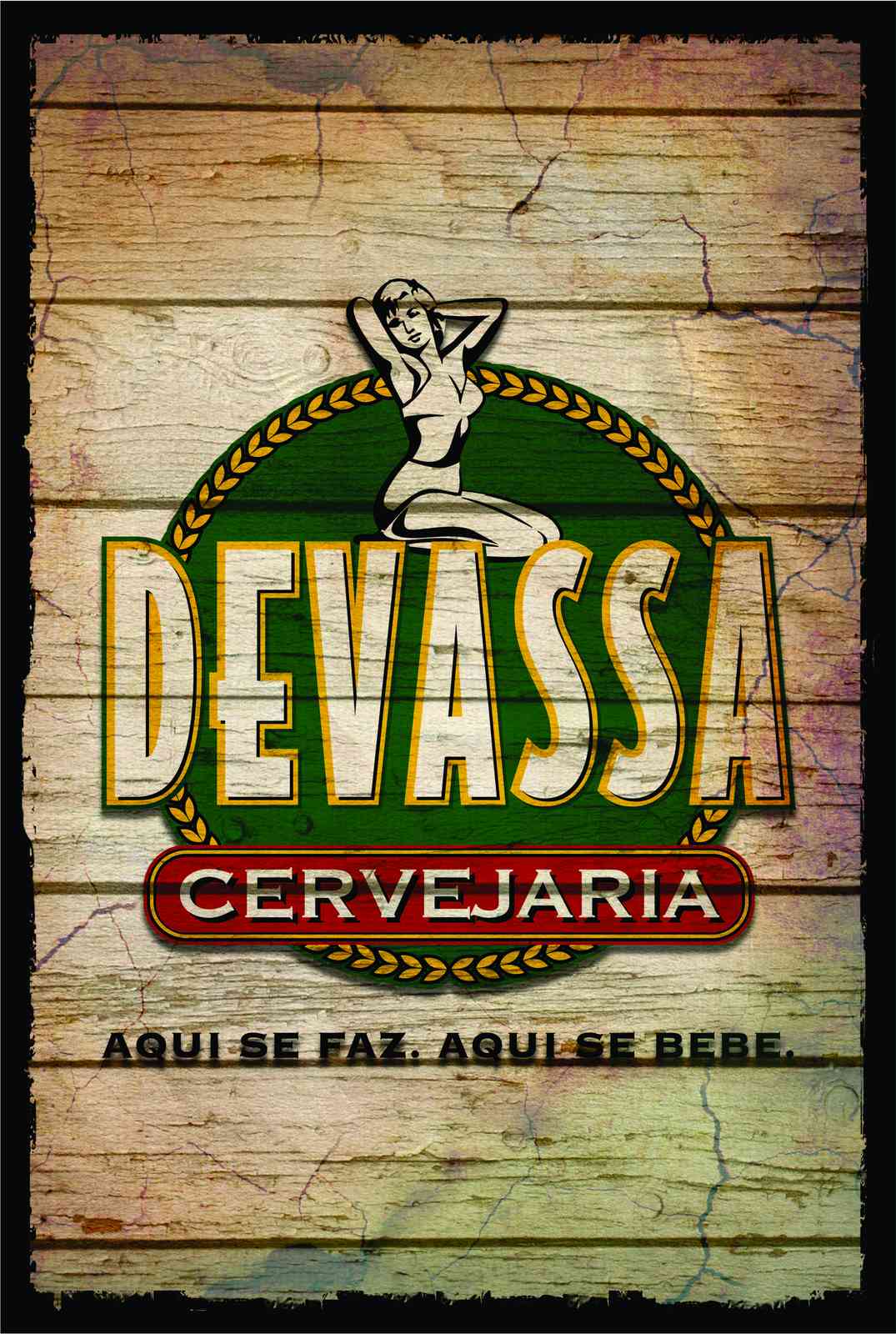 Retro Pin-Up Brewery Sign Wall Art