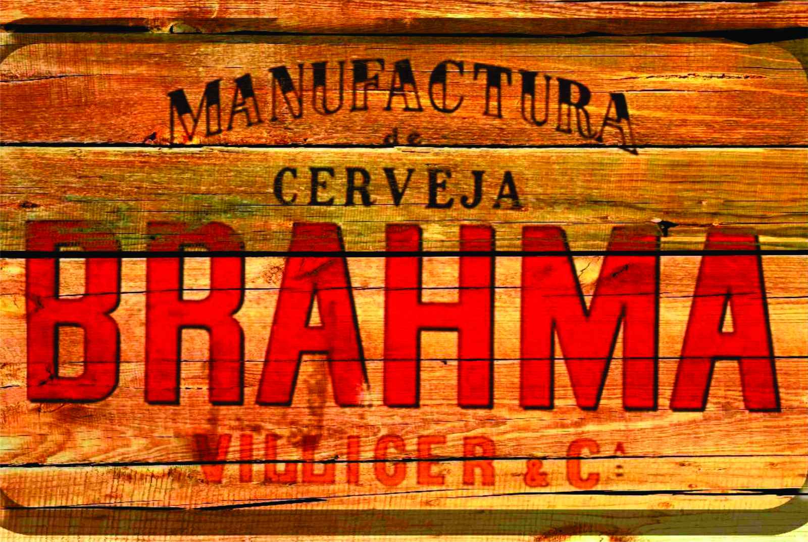 Vintage Brahma Beer Wood Sign Wall Art