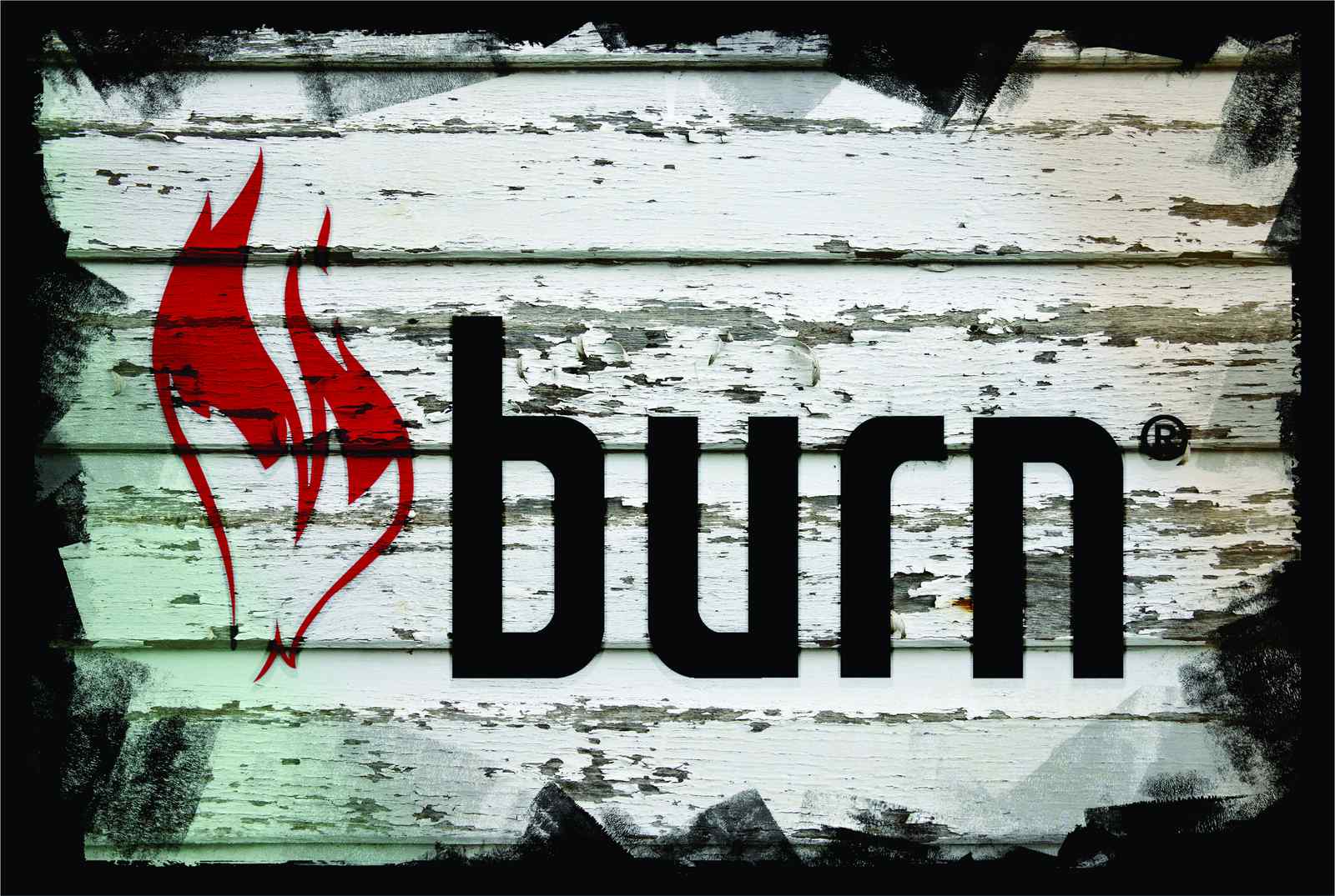 Bold "Burn" Red Flames Wall Art