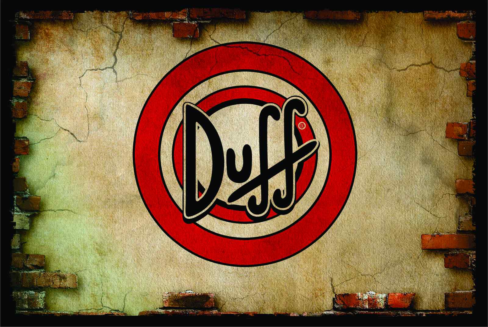 Iconic Duff Beer Logo Grunge Wall Wall Art