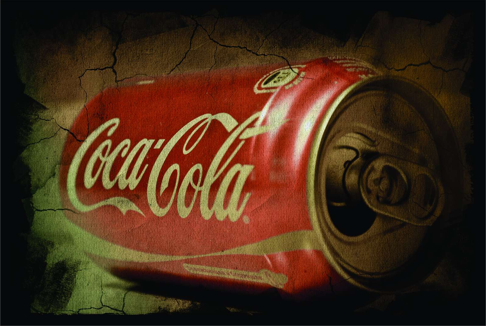 Vintage Coca-Cola Can Textured Wall Art