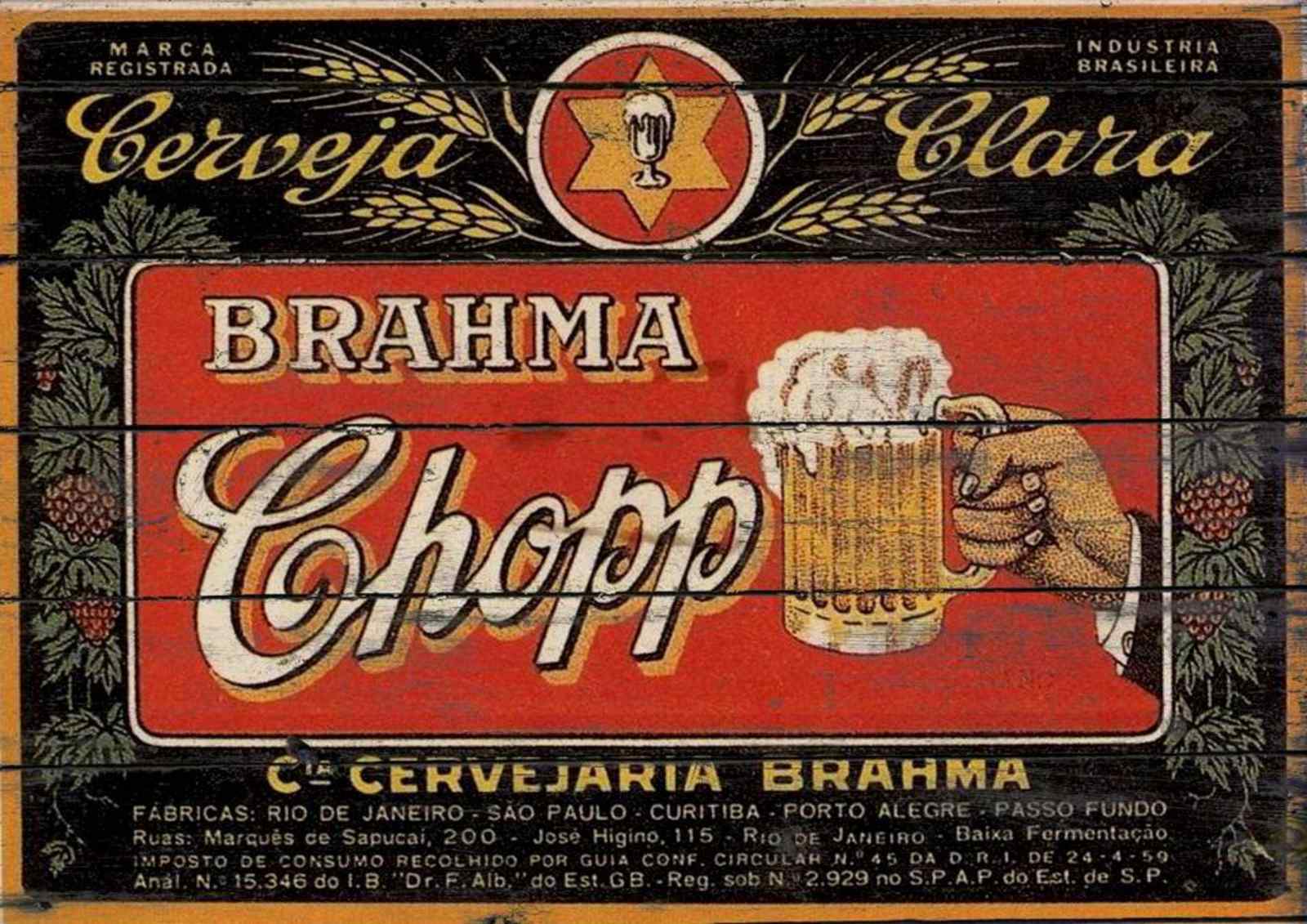 Vintage Brahma Chopp Beer Art Wall Art