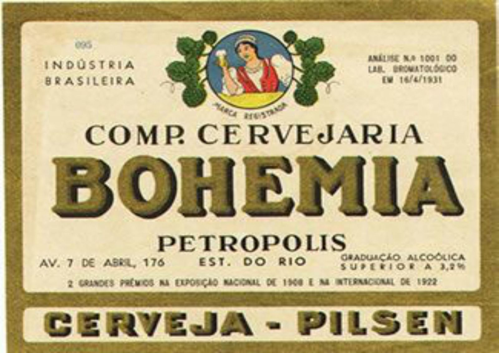 Vintage Bohemia Beer Label Wall Art