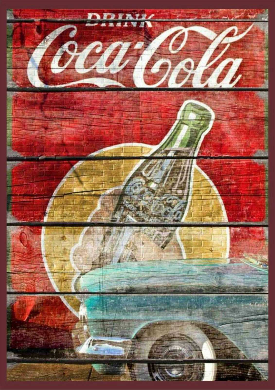 Vintage Coca-Cola Bottle & Car Wall Art