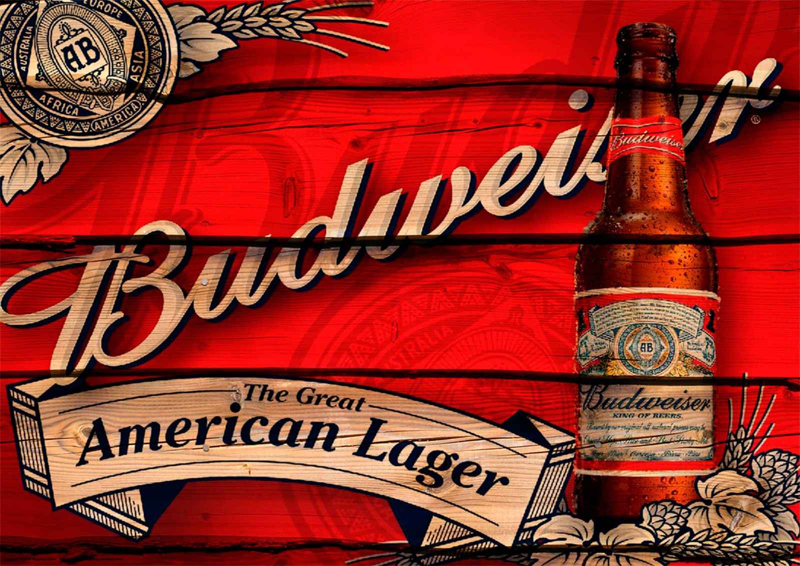 Vintage Budweiser American Lager Wall Art