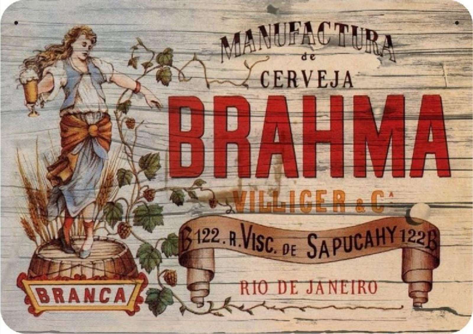 Vintage Brahma Beer Girl Wall Art Wall Art