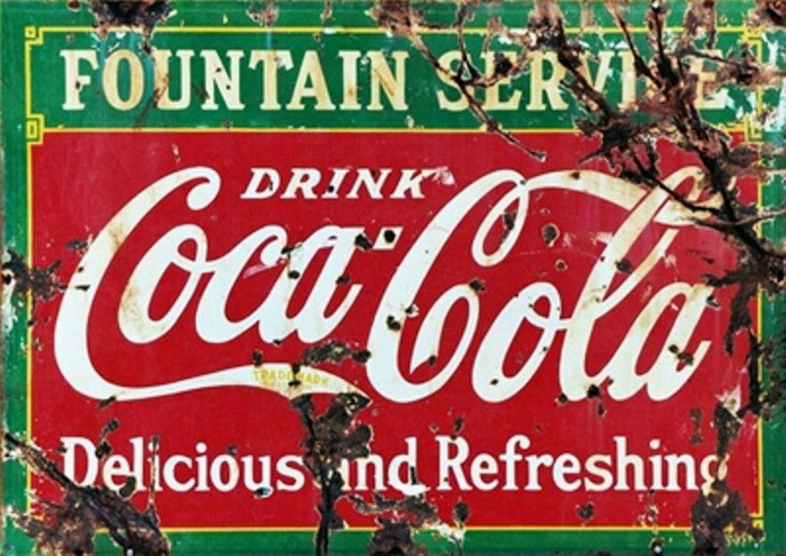 Vintage Coca-Cola Fountain Service Wall Art
