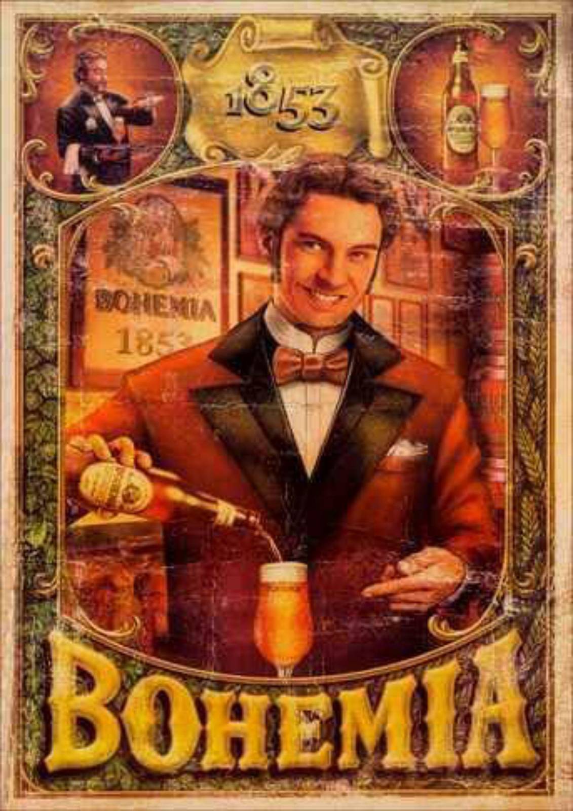 Vintage Bohemia Beer 1853 Wall Art