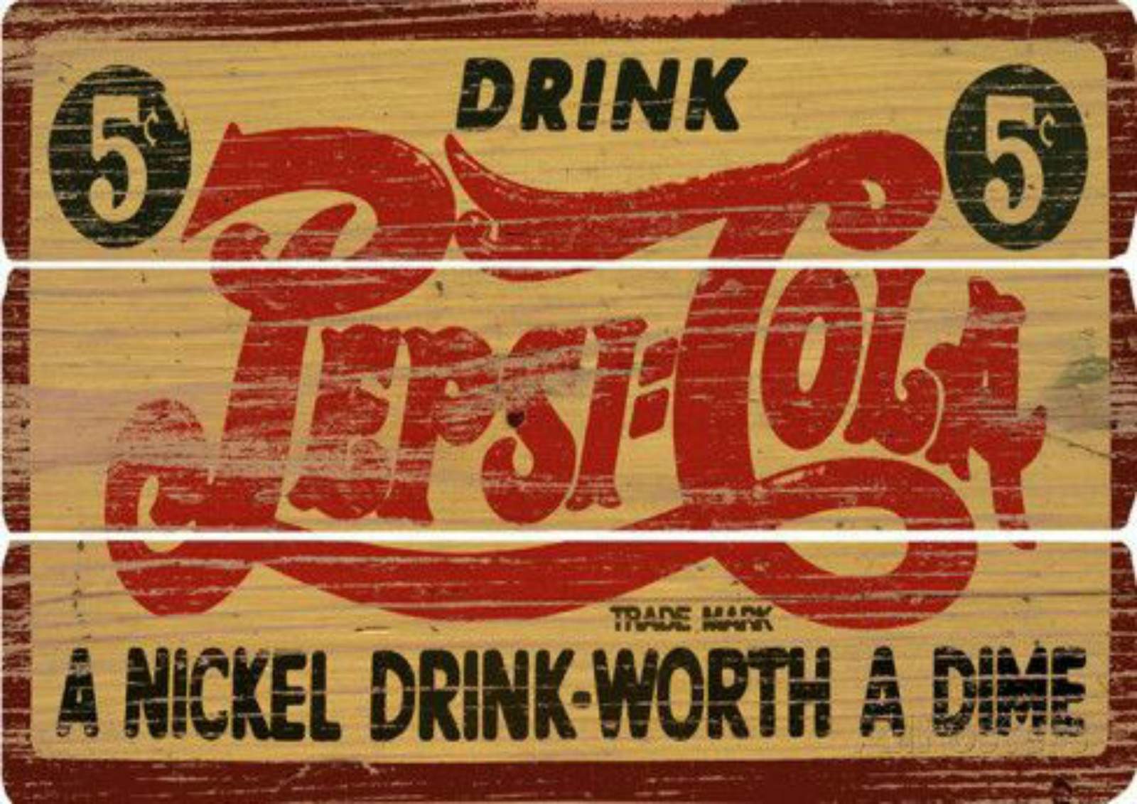 Vintage Pepsi-Cola 'A Nickel Drink' Wall Art