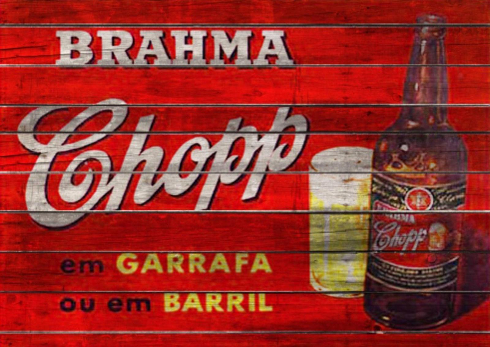 Vintage Brahma Chopp Red Wood Wall Art