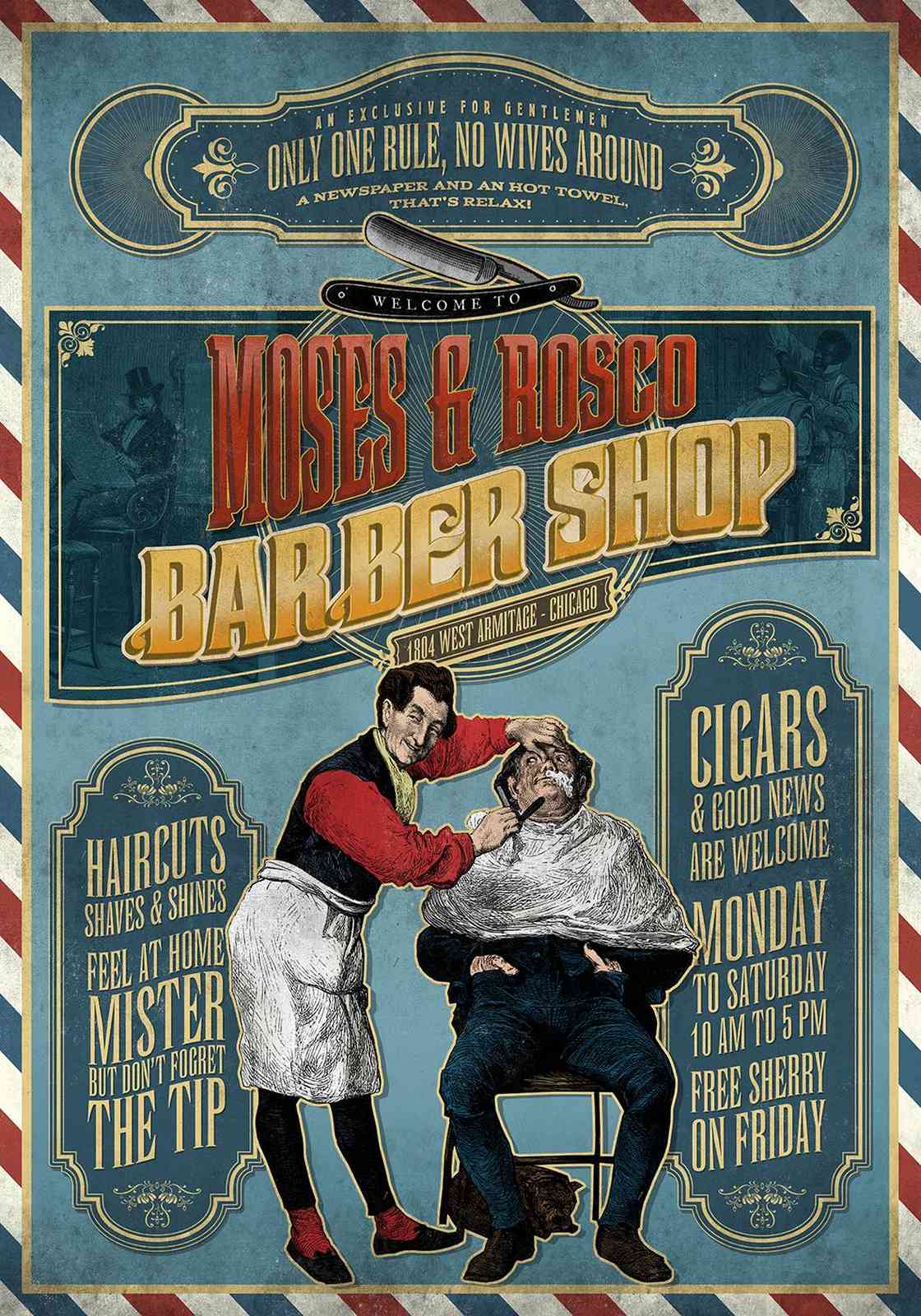 Vintage Barber Shop Poster Wall Art