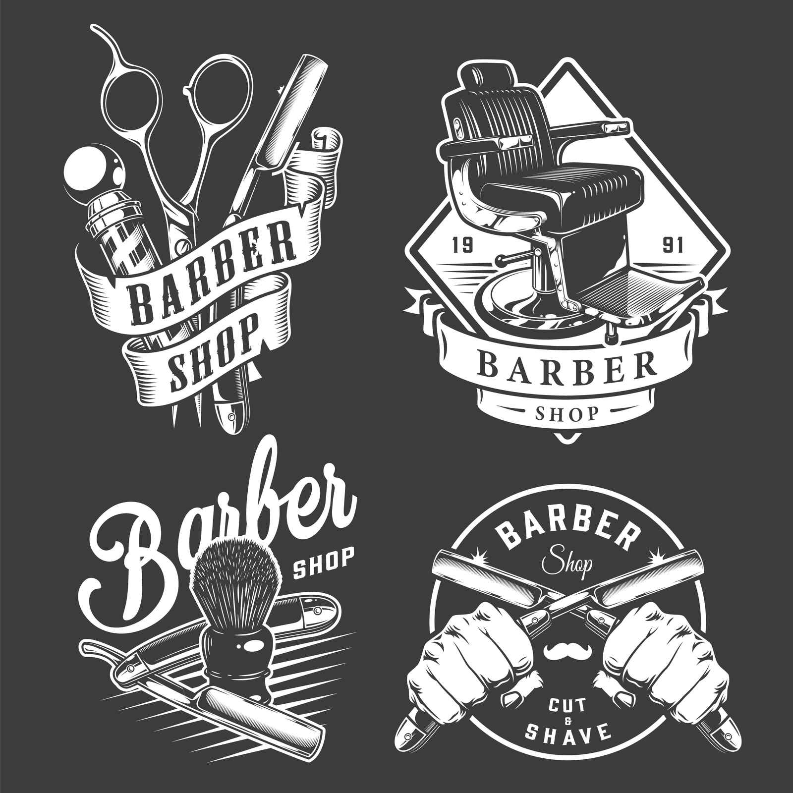 Vintage Barber Shop Art Wall Art