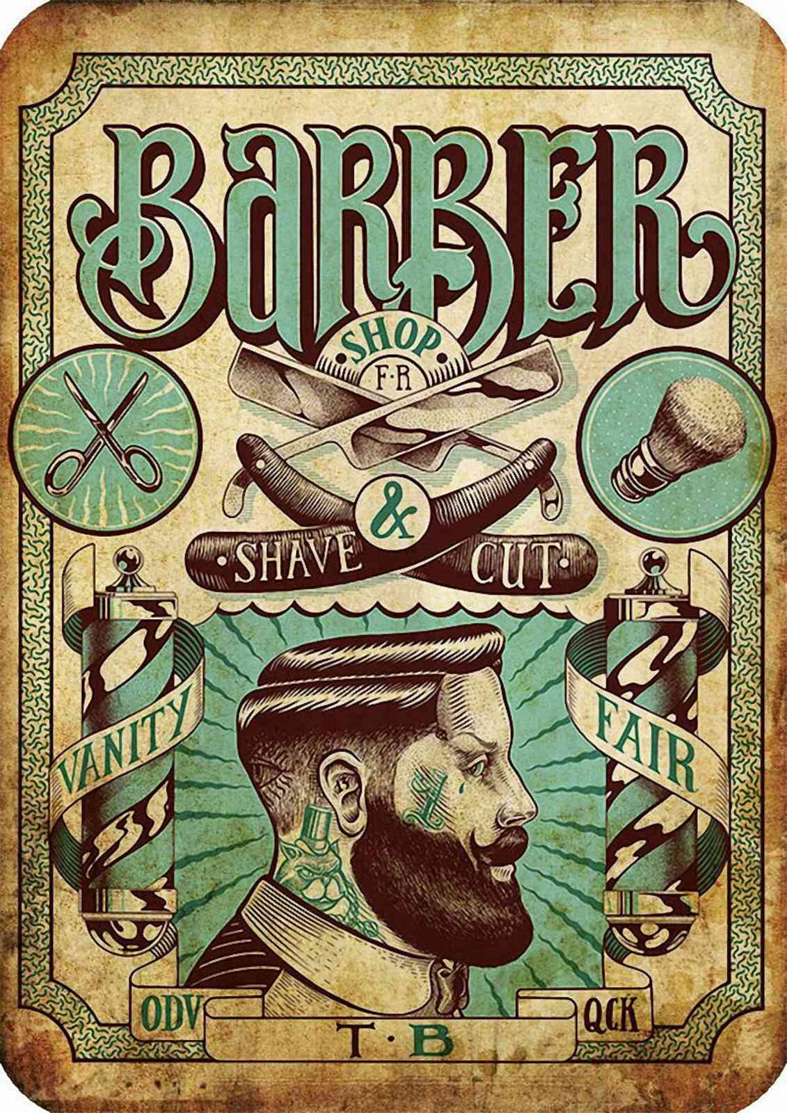 Vintage Barber Shop Retro Poster Wall Art