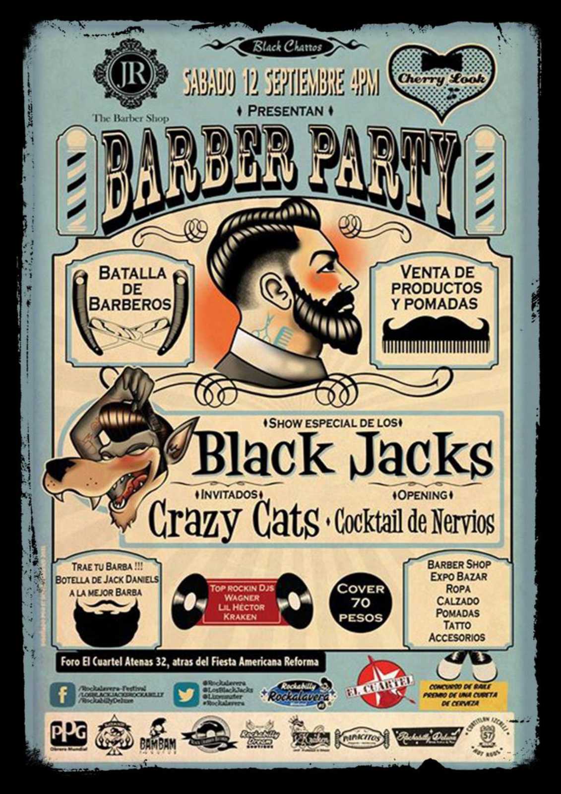 Rockabilly Barber Party Retro Wall Art