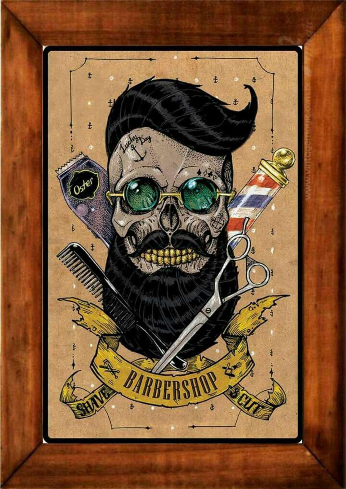 Gothic Skull Barbershop Wall Art