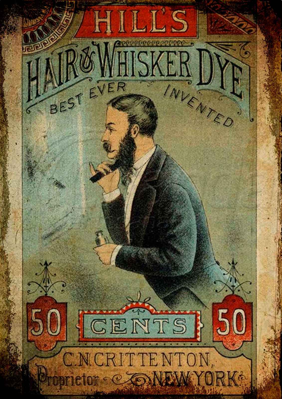 Vintage Gentleman Hair & Whisker Dye Wall Art