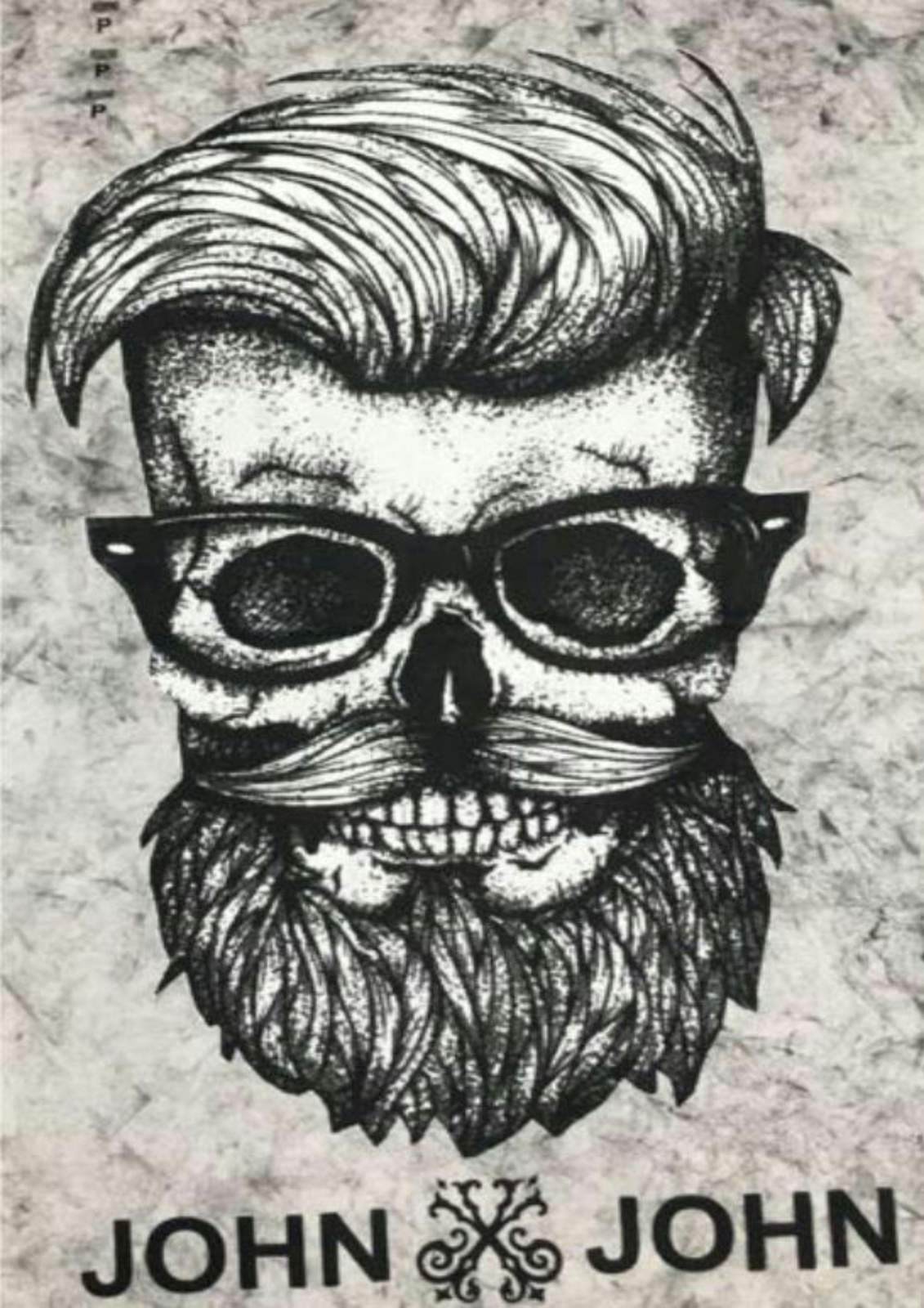 Hipster Skull with Glasses Wall Art