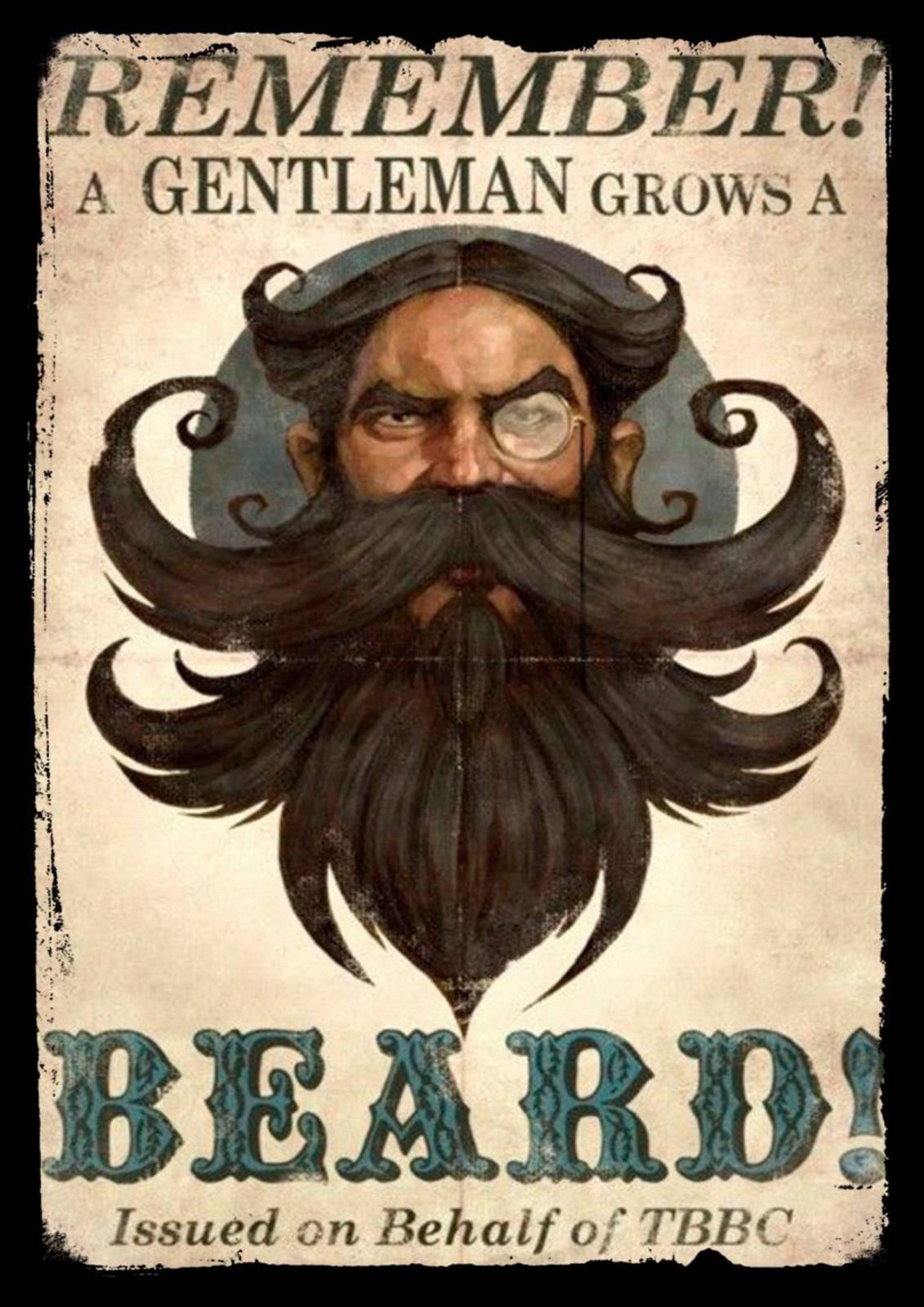 Gentleman's Beard Vintage Poster Wall Art