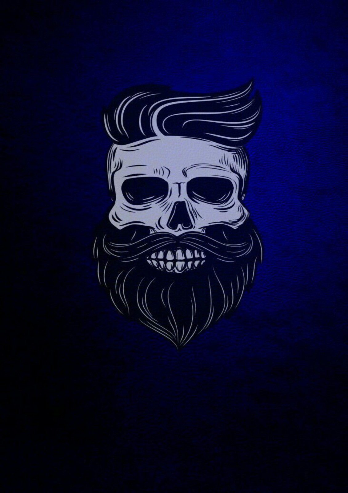 Stylish Bearded Skull Blue Wall Art