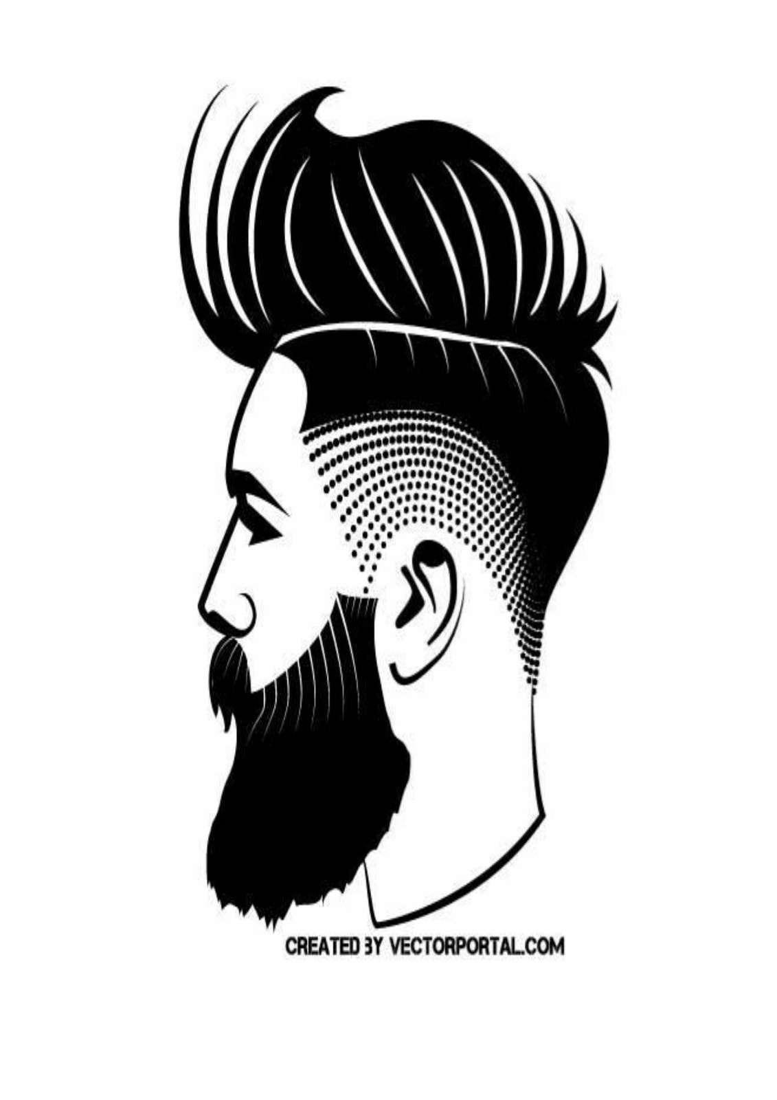 Modern Bearded Man Silhouette Wall Art