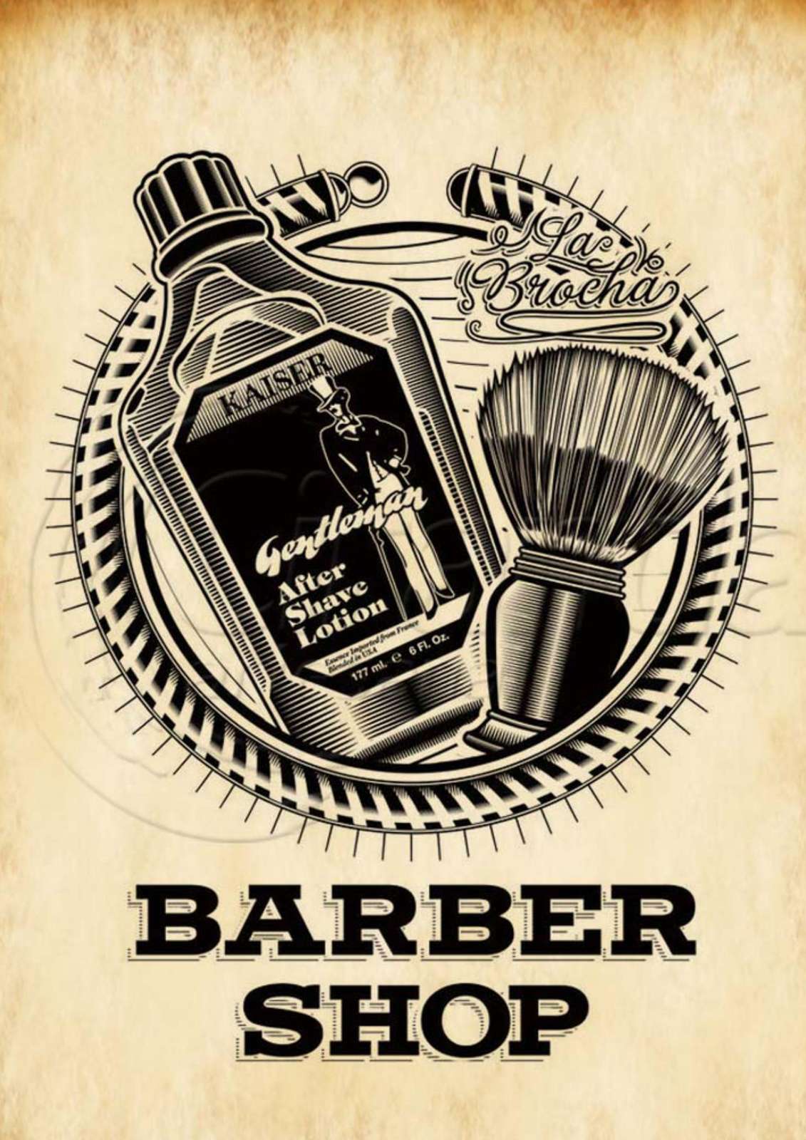Vintage Gentleman Barber Shop Wall Art