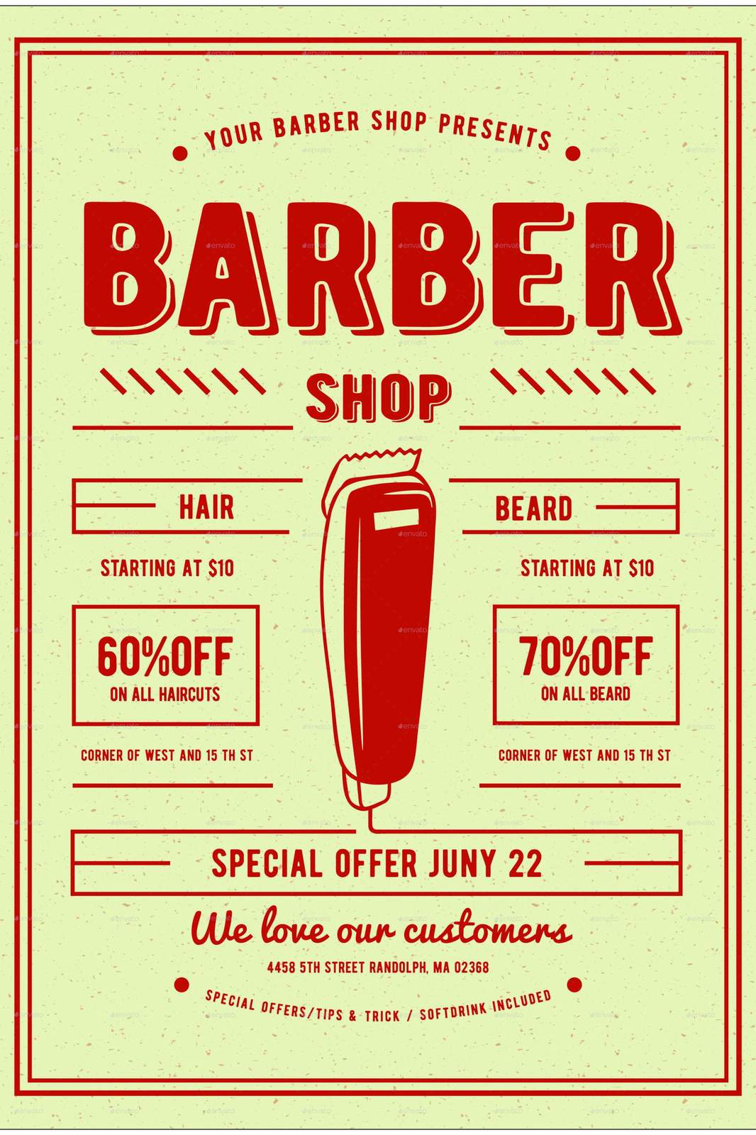 Vintage Barber Shop Advertising Wall Art