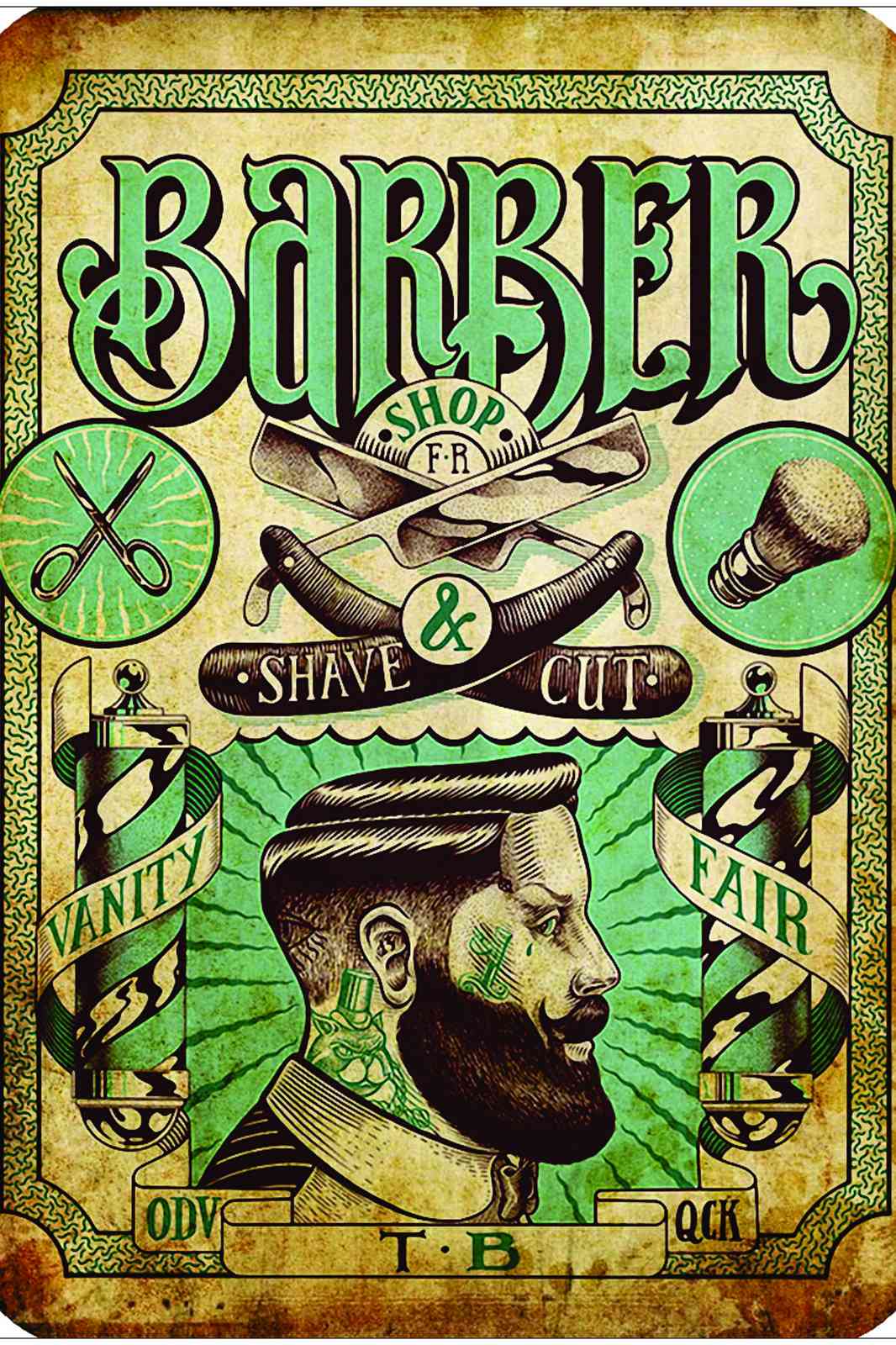 Vintage Barber Shop Art Wall Art