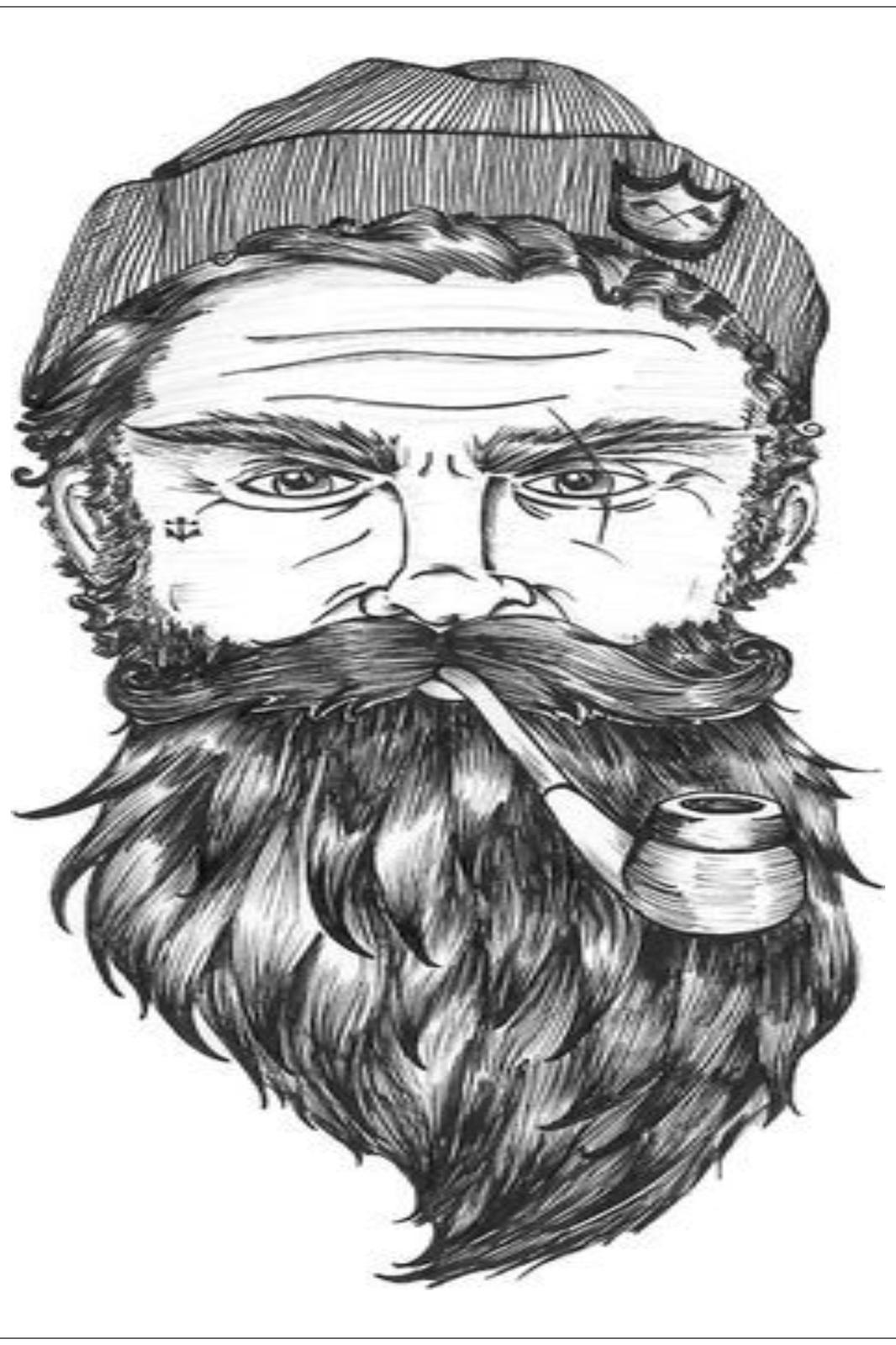 Vintage Sailor Portrait Sketch Wall Art