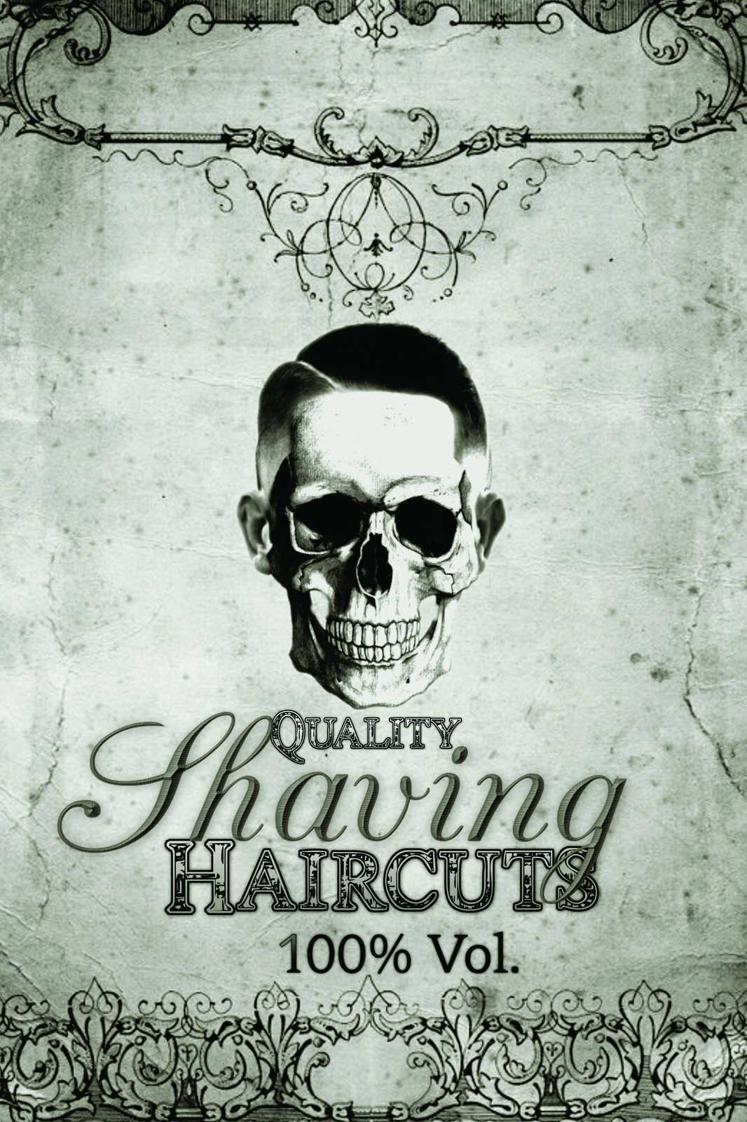 Edgy Skull & Vintage Barber Wall Art