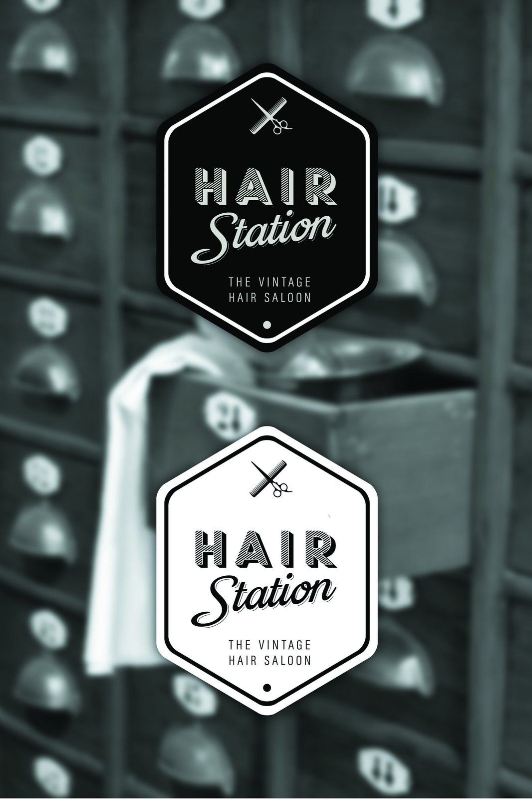 Vintage Hair Salon Scissors Logo Wall Art