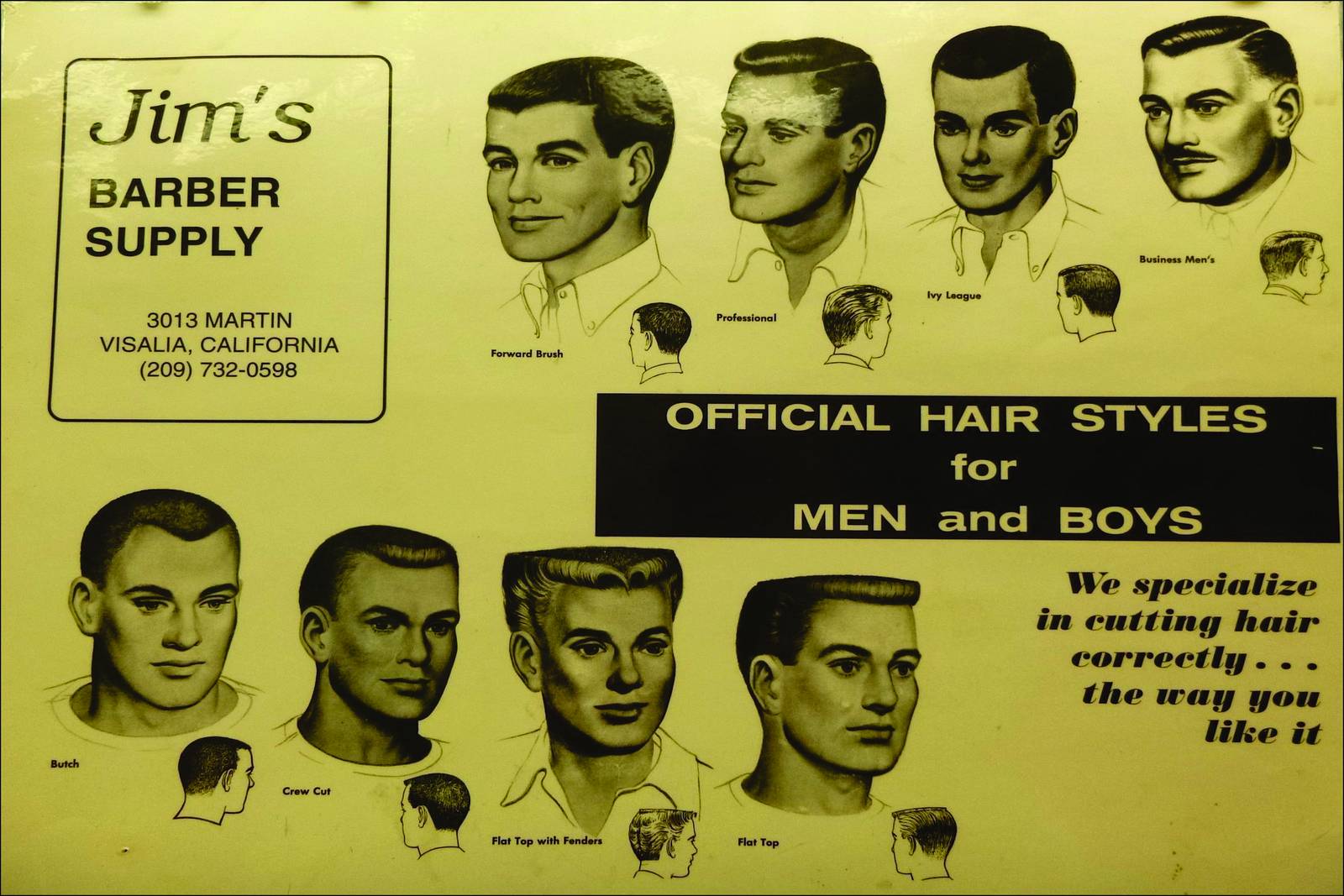 Vintage Men's Hair Styles Wall Art